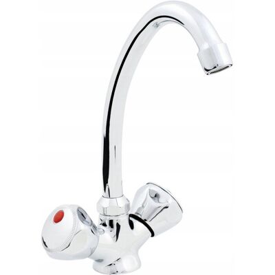 Hydroland Bateria STANDARD zlewozmywakowa stojąca chrom na pokrętła b640 Hydroland Bateria STANDARD zlewozmywakowa stojąca chrom na pokrętła b640