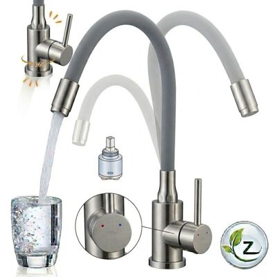 KUCHINOX Bateria Zlewozmywakowa Elastyczna Wylewka Stal/Szary Navira KUCHINOX Bateria Zlewozmywakowa Elastyczna Wylewka Stal/Szary Navira