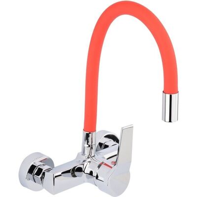 FALA Bateria Zlewozmywakowa Ścienna Z Elastyczną Wylewką Flexible Red FALA Bateria Zlewozmywakowa Ścienna Z Elastyczną Wylewką Flexible Red