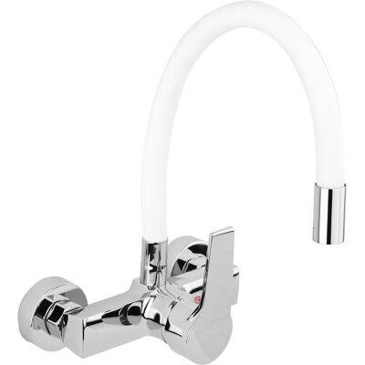 FALA Bateria Zlewozmywakowa Ścienna Z Elastyczną Wylewką Flexible White FALA Bateria Zlewozmywakowa Ścienna Z Elastyczną Wylewką Flexible White