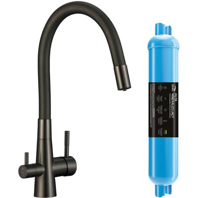 KUCHINOX Bateria Zlewozmywakowa Z Elastyczną Wylewką + Filtr Mineralizujący Riveco Laveo KUCHINOX Bateria Zlewozmywakowa Z Elastyczną Wylewką + Filtr Mineralizujący Riveco Laveo