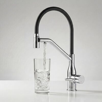 KUCHINOX Bateria Zlewozmywakowa Z Podłączeniem Do Filtra Wody Chrom/czarne Colina Eco KUCHINOX Bateria Zlewozmywakowa Z Podłączeniem Do Filtra Wody Chrom/czarne Colina Eco