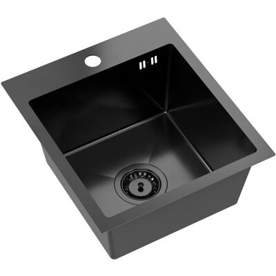 Inny producent LEO 10 S zlewozmywak stalowy odcienie czerni (40x45x20) z syfonem 1-komorowy Inny producent LEO 10 S zlewozmywak stalowy odcienie czerni (40x45x20) z syfonem 1-komorowy