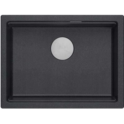 Unique LOGAN 100 GraniteQ zlewozmywak black diamond 59,5x45,1x21,5 cm 1-komorowy podwieszany z syfonem manualnym stal szlachetna Unique LOGAN 100 GraniteQ zlewozmywak black diamond 59,5x45,1x21,5 cm 1-komorowy podwieszany z syfonem manualnym stal szlachetna