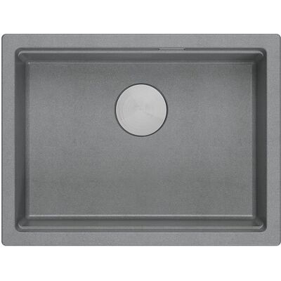 Unique LOGAN 100 GraniteQ zlewozmywak silver stone 59,5x45,1x21,5 cm 1-komorowy podwieszany z syfonem manualnym stal szlachetna Unique LOGAN 100 GraniteQ zlewozmywak silver stone 59,5x45,1x21,5 cm 1-komorowy podwieszany z syfonem manualnym stal szlachetna
