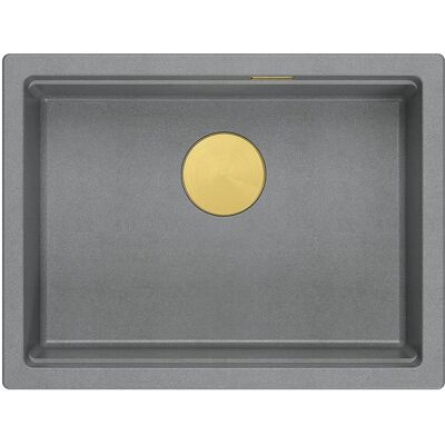 Unique LOGAN 100 GraniteQ zlewozmywak silver stone 59,5x45,1x21,5 cm 1-komorowy podwieszany z syfonem manualnym złoty Unique LOGAN 100 GraniteQ zlewozmywak silver stone 59,5x45,1x21,5 cm 1-komorowy podwieszany z syfonem manualnym złoty