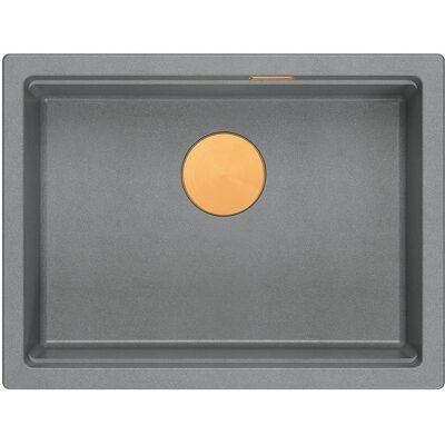 Unique LOGAN 100 GraniteQ zlewozmywak silver stone 59,5x45,1x21,5 cm 1-komorowy wpuszczany z syfonem manualnym miedziany Unique LOGAN 100 GraniteQ zlewozmywak silver stone 59,5x45,1x21,5 cm 1-komorowy wpuszczany z syfonem manualnym miedziany