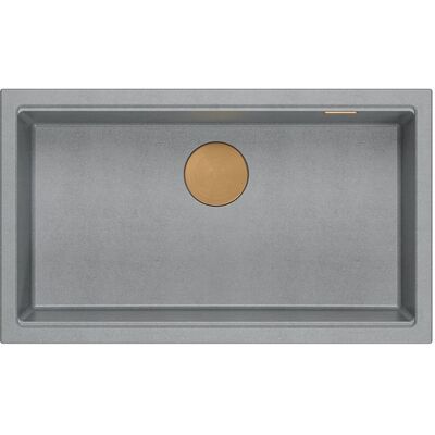 Unique LOGAN 110 GraniteQ zlewozmywak silver stone 76x44x23,5 cm 1-komorowy wpuszczany z syfonem manualnym miedziany Unique LOGAN 110 GraniteQ zlewozmywak silver stone 76x44x23,5 cm 1-komorowy wpuszczany z syfonem manualnym miedziany