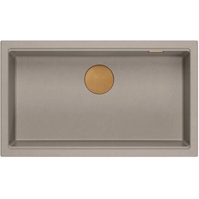 Unique LOGAN 110 GraniteQ zlewozmywak soft taupe 76x44x23,5 cm 1-komorowy podwieszany z syfonem manualnym miedziany Unique LOGAN 110 GraniteQ zlewozmywak soft taupe 76x44x23,5 cm 1-komorowy podwieszany z syfonem manualnym miedziany