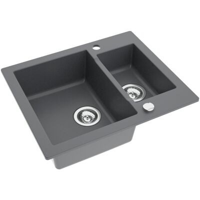 Axis MODERNO ZLEWOZMYWAK GRANITOWY DWUKOMOROWY ANNIE 80 MOONLIGHT GREY W ZESTAWIE Z SYFONEM AUTOMATYCZNYM POP-UP Axis MODERNO ZLEWOZMYWAK GRANITOWY DWUKOMOROWY ANNIE 80 MOONLIGHT GREY W ZESTAWIE Z SYFONEM AUTOMATYCZNYM POP-UP