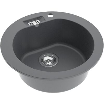 Axis MODERNO ZLEWOZMYWAK KUCHENNY JEDNOKOMOROWY GRANITOWY CIEMNOSZARY MOONLIGHT GREY 51x51 MARTHA 10 W ZESTAWIE Z SYFONEM MANUALNYM Axis MODERNO ZLEWOZMYWAK KUCHENNY JEDNOKOMOROWY GRANITOWY CIEMNOSZARY MOONLIGHT GREY 51x51 MARTHA 10 W ZESTAWIE Z SYFONEM MANUALNYM