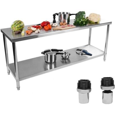Stół Do Kuchni Roboczy Royal Catering, Stalowy, 200x60 Cm Stół Do Kuchni Roboczy Royal Catering, Stalowy, 200x60 Cm