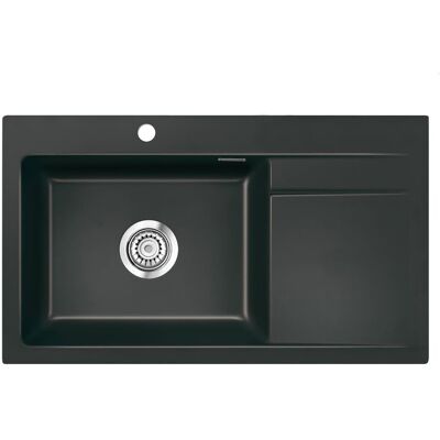 Systemceram - Keradomo Stema 86 SL - instalacja: lewa - otwór na kran w zestawie - Zlewozmywak Systemceram - Keradomo Stema 86 SL - instalacja: lewa - otwór na kran w zestawie - Zlewozmywak