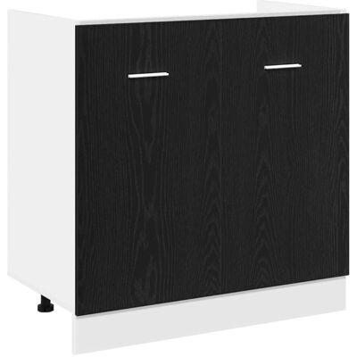 vidaXL Szafka pod zlewozmywak Czarna dąb 80x46x81,5 cm Drewno kompozytowe vidaXL Szafka pod zlewozmywak Czarna dąb 80x46x81,5 cm Drewno kompozytowe