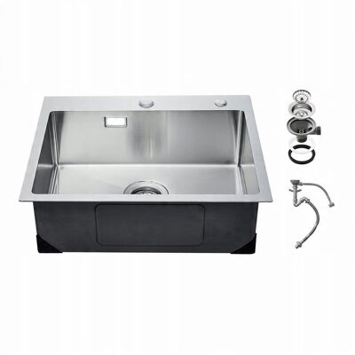 Vevor Zlew gastronomiczny basen zlewozmywak gospodarczy 68 x 45 cm stal Vevor Zlew gastronomiczny basen zlewozmywak gospodarczy 68 x 45 cm stal