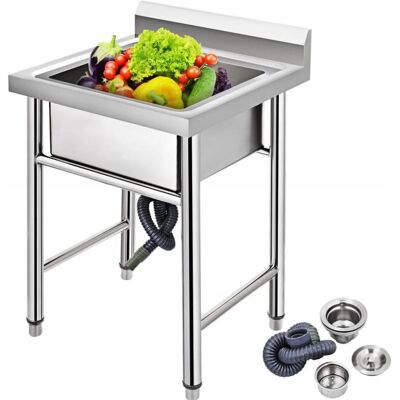 Vevor ZLEW GASTRONOMICZNY WOLNOSTOJĄCY 1-KOMOROWY STAL NIERDZ. 1MM 93X61 Vevor ZLEW GASTRONOMICZNY WOLNOSTOJĄCY 1-KOMOROWY STAL NIERDZ. 1MM 93X61