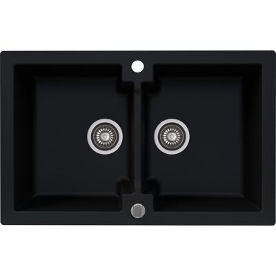 Zlew granitowy KERNAU KGS A 80 2B DEEP BLACK Zlew granitowy KERNAU KGS A 80 2B DEEP BLACK