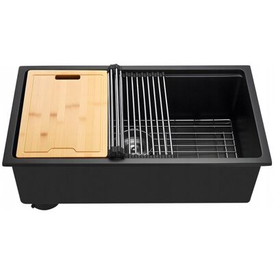 ZLEW KUCHENNY GRANITOWY VEVOR 762X457X230 MM PODBLATOWY CZARNY PREMIUM ZLEW KUCHENNY GRANITOWY VEVOR 762X457X230 MM PODBLATOWY CZARNY PREMIUM