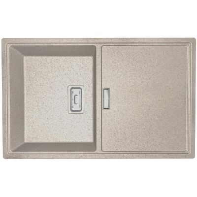 KUCHINOX Zlewozmywak Granitowy 1 komorowy z ociekaczem 50x80cm z syfonem Beżowy TONGA Laveo KUCHINOX Zlewozmywak Granitowy 1 komorowy z ociekaczem 50x80cm z syfonem Beżowy TONGA Laveo