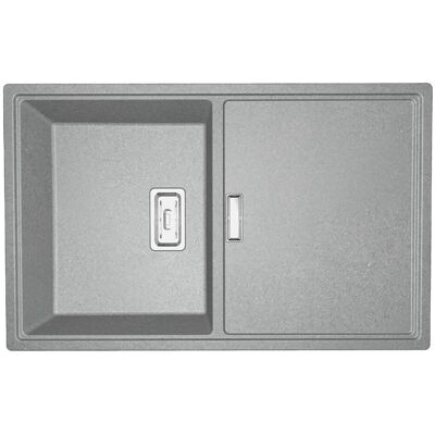 KUCHINOX Zlewozmywak Granitowy 1 komorowy z ociekaczem 50x80cm z syfonem Szary TONGA Laveo KUCHINOX Zlewozmywak Granitowy 1 komorowy z ociekaczem 50x80cm z syfonem Szary TONGA Laveo