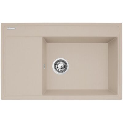 Zlewozmywak granitowy Camea 79x50 Prawy 1-komorowy z ociekaczem Pyramis beż piaskowy Zlewozmywak granitowy Camea 79x50 Prawy 1-komorowy z ociekaczem Pyramis beż piaskowy