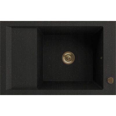 Zlewozmywak granitowy Kernau KGSM 6078 1B1D Deep Black + Gold Metallic Zlewozmywak granitowy Kernau KGSM 6078 1B1D Deep Black + Gold Metallic