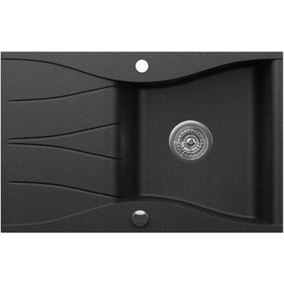 Zlewozmywak granitowy Kernau KGSO 6078 1B1D Jednokomorowy Black Metallic Zlewozmywak granitowy Kernau KGSO 6078 1B1D Jednokomorowy Black Metallic