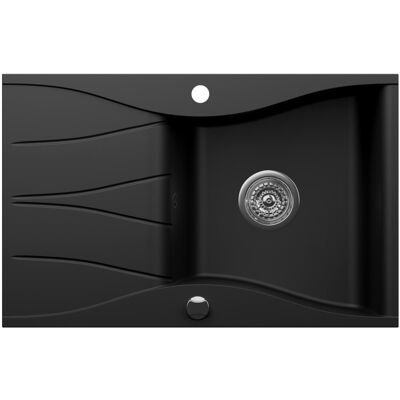 Zlewozmywak granitowy Kernau KGSO 6078 1B1D Jednokomorowy Deep Black Zlewozmywak granitowy Kernau KGSO 6078 1B1D Jednokomorowy Deep Black