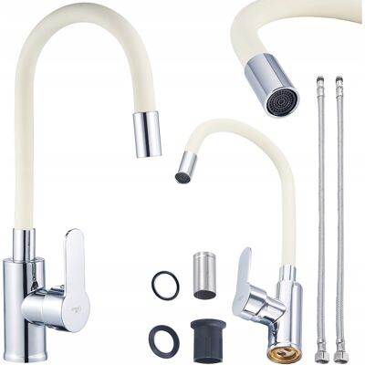 Hydrosan BATERIA KUCHENNA NABLATOWA DAX GIĘTKA ECRU WYLEWKA PODSTAWA CHROM Hydrosan BATERIA KUCHENNA NABLATOWA DAX GIĘTKA ECRU WYLEWKA PODSTAWA CHROM