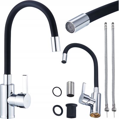 Hydrosan BATERIA KUCHENNA NABLATOWA DIXON CZARNA Z CHROMOWANĄ PODSTAWĄ – OBROTOWA Hydrosan BATERIA KUCHENNA NABLATOWA DIXON CZARNA Z CHROMOWANĄ PODSTAWĄ – OBROTOWA