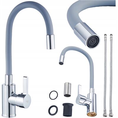 Hydrosan BATERIA KUCHENNA NABLATOWA DIXON SZARA Z CHROMOWANĄ PODSTAWĄ – OBROTOWA Hydrosan BATERIA KUCHENNA NABLATOWA DIXON SZARA Z CHROMOWANĄ PODSTAWĄ – OBROTOWA
