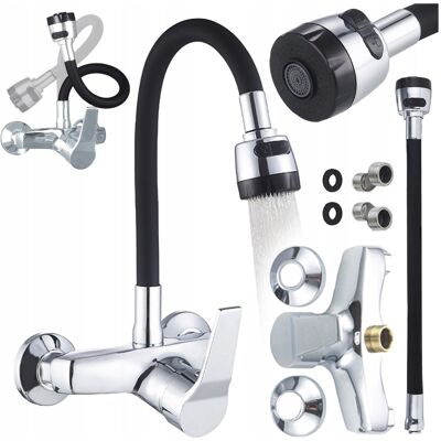 Hydrosan BATERIA KUCHENNA ŚCIENNA DOVER GIĘTKA CZARNA WYLEWKA PODSTAWA CHROM Hydrosan BATERIA KUCHENNA ŚCIENNA DOVER GIĘTKA CZARNA WYLEWKA PODSTAWA CHROM
