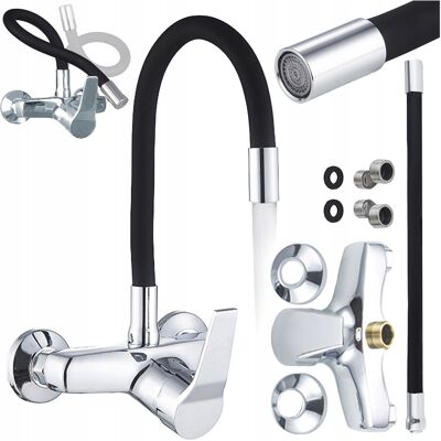 Hydrosan BATERIA KUCHENNA ŚCIENNA EBRO GIĘTKA CZARNA WYLEWKA PODSTAWA CHROM Hydrosan BATERIA KUCHENNA ŚCIENNA EBRO GIĘTKA CZARNA WYLEWKA PODSTAWA CHROM