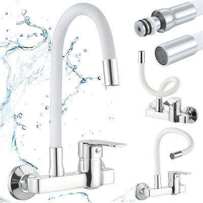 Hydrosan Bateria Kuchenna Ścienna Elastyczna Wylewka Jednouchwytowa Kran Largo Chrom Hydrosan Bateria Kuchenna Ścienna Elastyczna Wylewka Jednouchwytowa Kran Largo Chrom