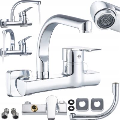 Hydrosan BATERIA KUCHENNA ŚCIENNA OBROTOWA WYLEWKA KRAN ELBA CHROM Hydrosan BATERIA KUCHENNA ŚCIENNA OBROTOWA WYLEWKA KRAN ELBA CHROM