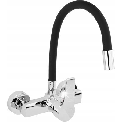BATERIA KUCHENNA ZLEWOZMYWAKOWA ŚCIENNA FLEXIBLE CZARNA FALA 75670 BATERIA KUCHENNA ZLEWOZMYWAKOWA ŚCIENNA FLEXIBLE CZARNA FALA 75670