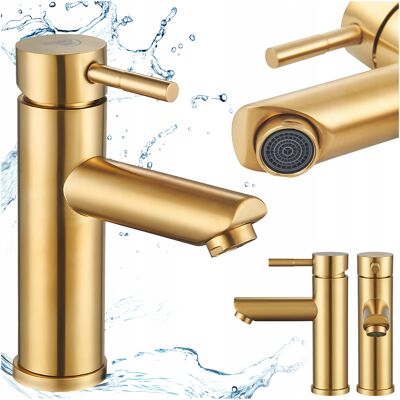Hydrosan BATERIA UMYWALKOWA ŁAZIENKOWA STOJĄCA NABLATOWA NISKA KRAN ARLEY ZŁOTA Hydrosan BATERIA UMYWALKOWA ŁAZIENKOWA STOJĄCA NABLATOWA NISKA KRAN ARLEY ZŁOTA