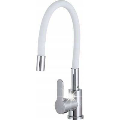 Gamma BATERIA ZLEWOZMYWAKOWA KUCHENNA BIAŁA ELASTYCZNA WYLEWKA 360° FLEX CHROM Gamma BATERIA ZLEWOZMYWAKOWA KUCHENNA BIAŁA ELASTYCZNA WYLEWKA 360° FLEX CHROM