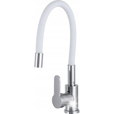 Gamma Bateria Zlewozmywakowa Kuchenna Biała Elastyczna Wylewka 360° Flex Chrom Gamma Bateria Zlewozmywakowa Kuchenna Biała Elastyczna Wylewka 360° Flex Chrom