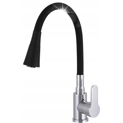 Gamma BATERIA ZLEWOZMYWAKOWA KUCHENNA CZARNA ELASTYCZNA WYLEWKA 2-FUNKCYJNA CHROM Gamma BATERIA ZLEWOZMYWAKOWA KUCHENNA CZARNA ELASTYCZNA WYLEWKA 2-FUNKCYJNA CHROM