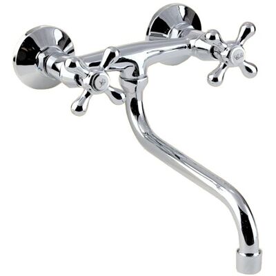 Hydroland BATERIA ZLEWOZMYWAKOWA ŚCIENNA CHROM KRAN RETRO Hydroland BATERIA ZLEWOZMYWAKOWA ŚCIENNA CHROM KRAN RETRO