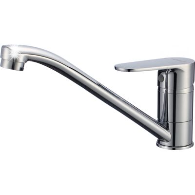 Bateria Zlewozmywakowa Stojąca Nero Chrom Kran Z Obrotową Wylewką Hydroland Bateria Zlewozmywakowa Stojąca Nero Chrom Kran Z Obrotową Wylewką Hydroland