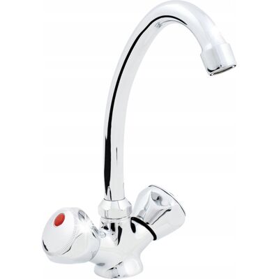 Bateria Zlewozmywakowa Stojąca Standard Chrom Z Obrotową Wylewką Hydroland Bateria Zlewozmywakowa Stojąca Standard Chrom Z Obrotową Wylewką Hydroland
