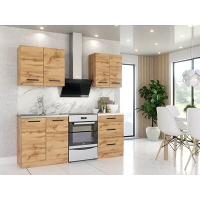 Blanco ® Zestaw Mebli Kuchennych Meble Kuchenne Kuchnia Mini 2,0m Dąb Wotan Aneks Regał Szafka Blanco ® Zestaw Mebli Kuchennych Meble Kuchenne Kuchnia Mini 2,0m Dąb Wotan Aneks Regał Szafka