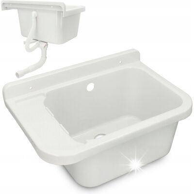 Komora Gospodarcza Zlew Gospodarczy 50x34x21 Cm Z Syfonem Biała Diamond Komora Gospodarcza Zlew Gospodarczy 50x34x21 Cm Z Syfonem Biała Diamond