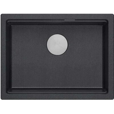 Unique Logan 100 Graniteq Zlewozmywak Black Diamond 59,5x45,1x21,5 Cm 1-Komorowy Podwieszany Z Syfonem Manualnym Stal Szlachetna Unique Logan 100 Graniteq Zlewozmywak Black Diamond 59,5x45,1x21,5 Cm 1-Komorowy Podwieszany Z Syfonem Manualnym Stal Szlachetna