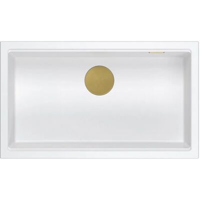 Unique Logan 110 Graniteq Zlewozmywak Snow White 76x44x23,5 Cm 1-Komorowy Wpuszczany Z Syfonem Manualnym Złoty Unique Logan 110 Graniteq Zlewozmywak Snow White 76x44x23,5 Cm 1-Komorowy Wpuszczany Z Syfonem Manualnym Złoty
