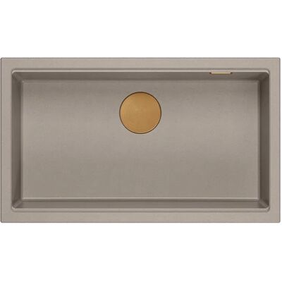 Unique Logan 110 Graniteq Zlewozmywak Soft Taupe 76x44x23,5 Cm 1-Komorowy Podwieszany Z Syfonem Manualnym Miedziany Unique Logan 110 Graniteq Zlewozmywak Soft Taupe 76x44x23,5 Cm 1-Komorowy Podwieszany Z Syfonem Manualnym Miedziany