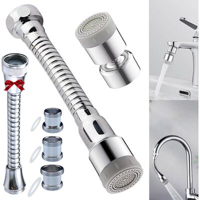 Inny producent Przedłużka do kranu 360° z aeratorem, 3 adaptery M22, 2 tryby wody Inny producent Przedłużka do kranu 360° z aeratorem, 3 adaptery M22, 2 tryby wody