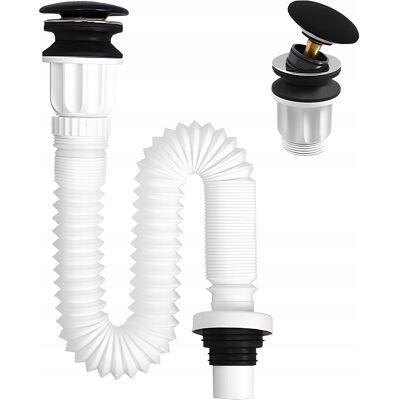 Hydrosan SYFON UMYWALKOWY Z KORKIEM CZARNY MAT REGULOWANY OLEK-MTB 30-100 CM Hydrosan SYFON UMYWALKOWY Z KORKIEM CZARNY MAT REGULOWANY OLEK-MTB 30-100 CM